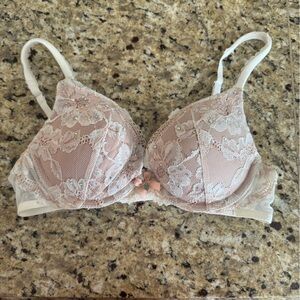 Victoria's Secret Pink and White Lace Bra